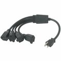 Fasttrack 6Ft 1-To-4 Power Cord Splitter 4 Nema 5-15R To 1 Nema 5-15P FA56947